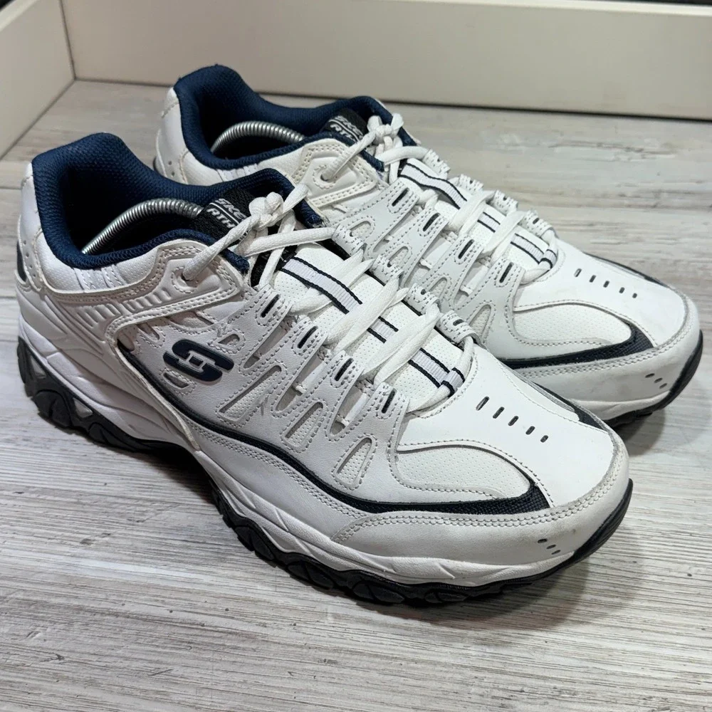Skechers‎ Energy Afterburn Shoes Mens 12 Extra Wide White Training Walking 50127